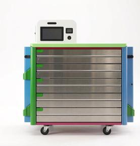 1600mm Pure White Industrial RFID Tool Cart - 10.1