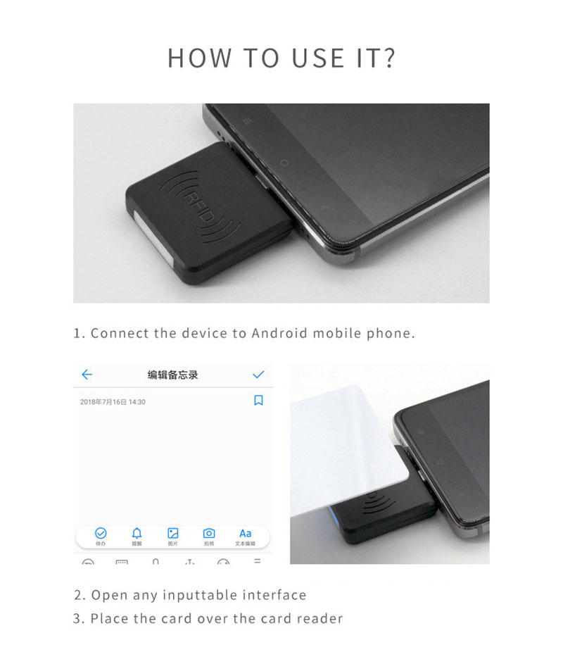 Frequency 13.56mhz Android Phone Microchip RFID Reader 10 Frequency 13.56mhz Android Phone Microchip RFID Reader 10