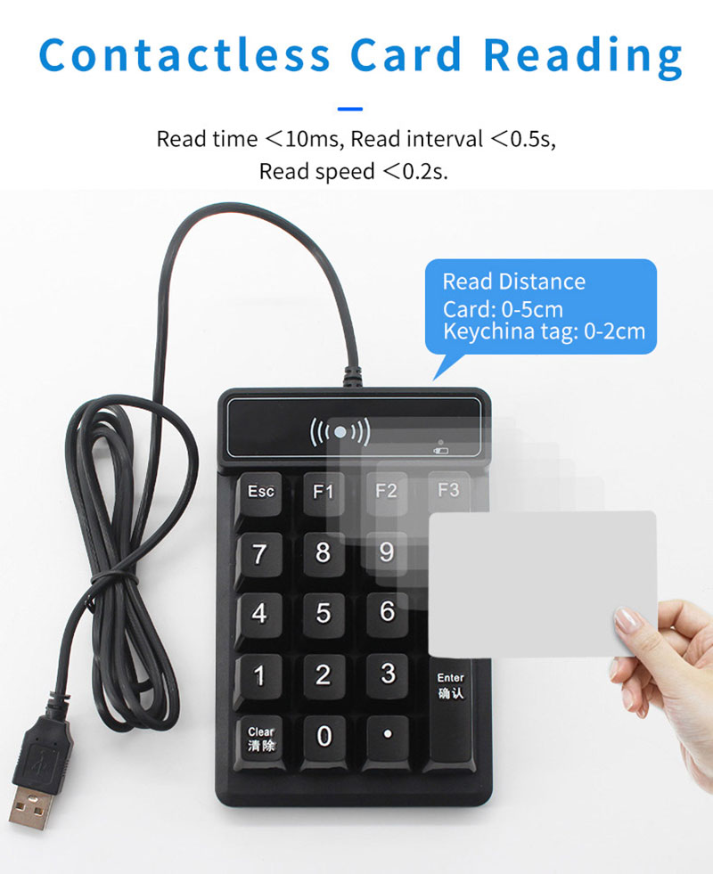 Protocol ISO 14443A Working Frequency 125Khz or 13.56mHz Chip Card Reader With Small Keyboard 3 Protocol ISO 14443A Working Frequency 125Khz or 13.56mHz Chip Card Reader With Small Keyboard 3