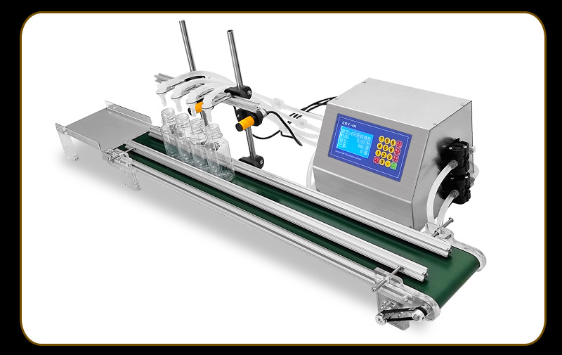 RFID automatic small four-head liquid filling machine RFID conveyor belt liquid filling machine with conveyor 14 RFID automatic small four-head liquid filling machine RFID conveyor belt liquid filling machine with conveyor 14