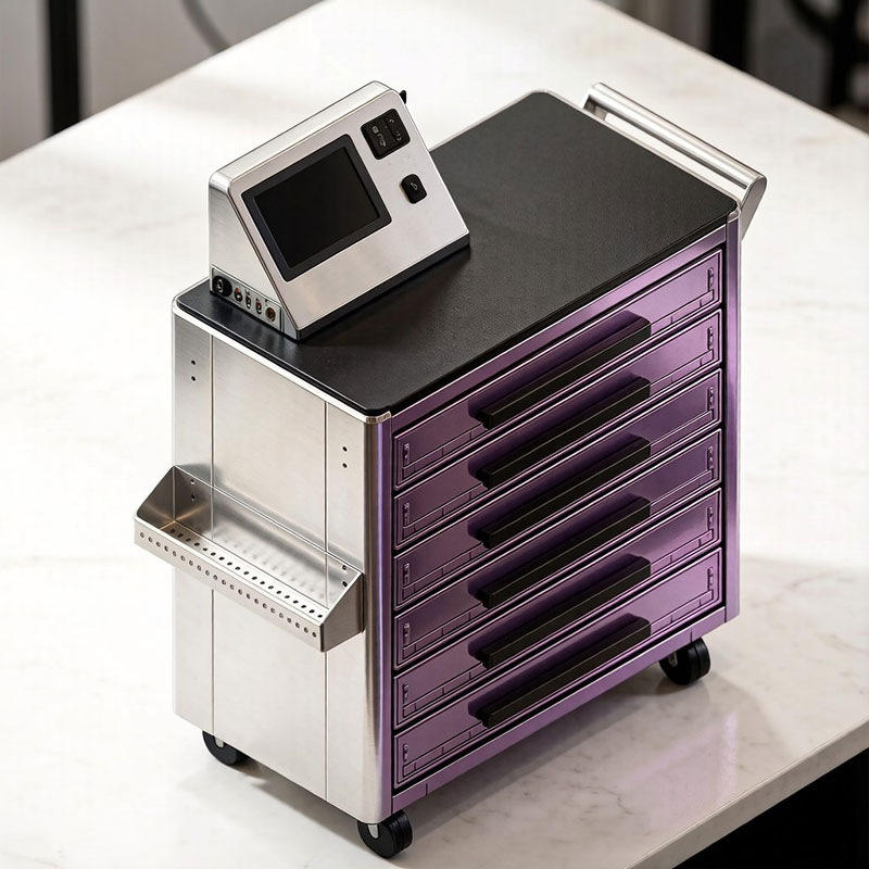 RFID Smart Tool Cart with touchscreen and 8 drawers for auto repair shops, real - time <a href=https://industrial.rfid-life.com/RFID-Tool-Cart.html target='_blank'>tool tracking</a>